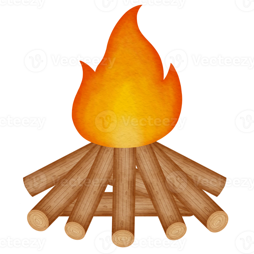 Cozy Bonfire Watercolor Illustration png