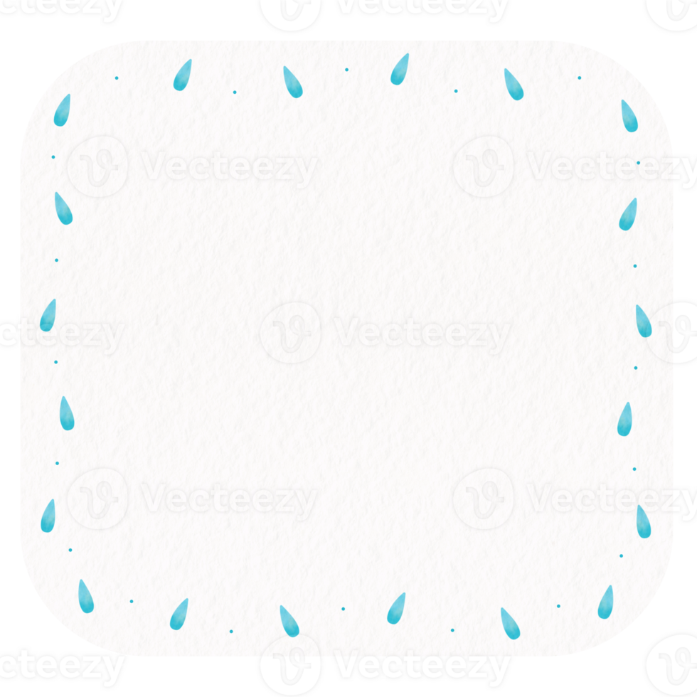 Square Memo Paper with Waterdrop Frame png