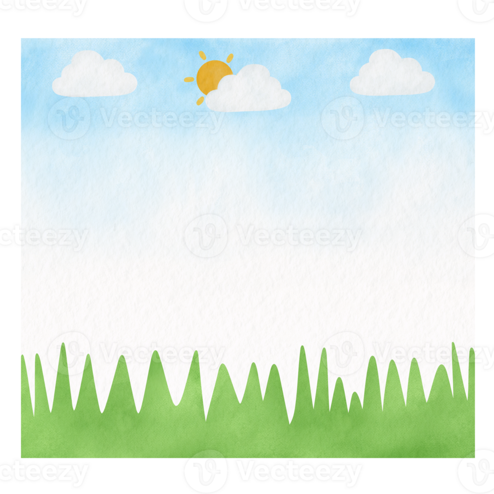 Green Grass and Sky Memo Paper png