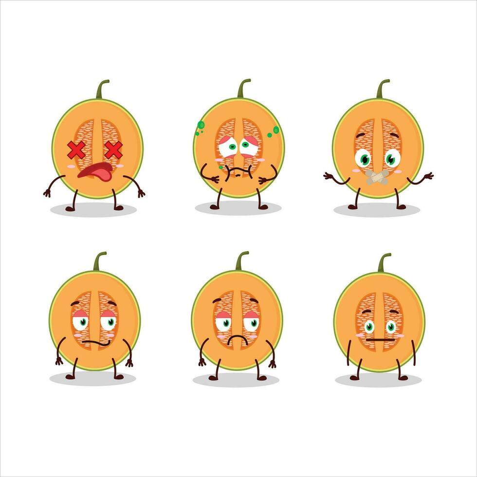 Slice of melon cartoon character with nope expression vector