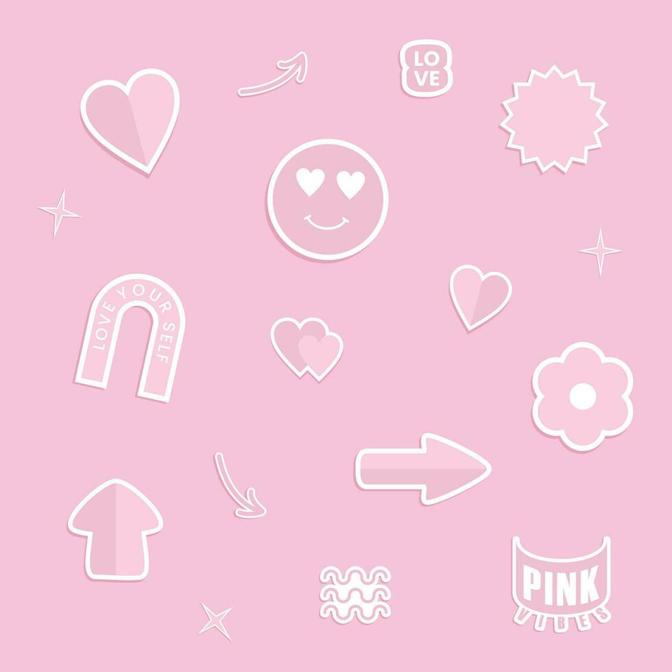 Pink shape set. vector