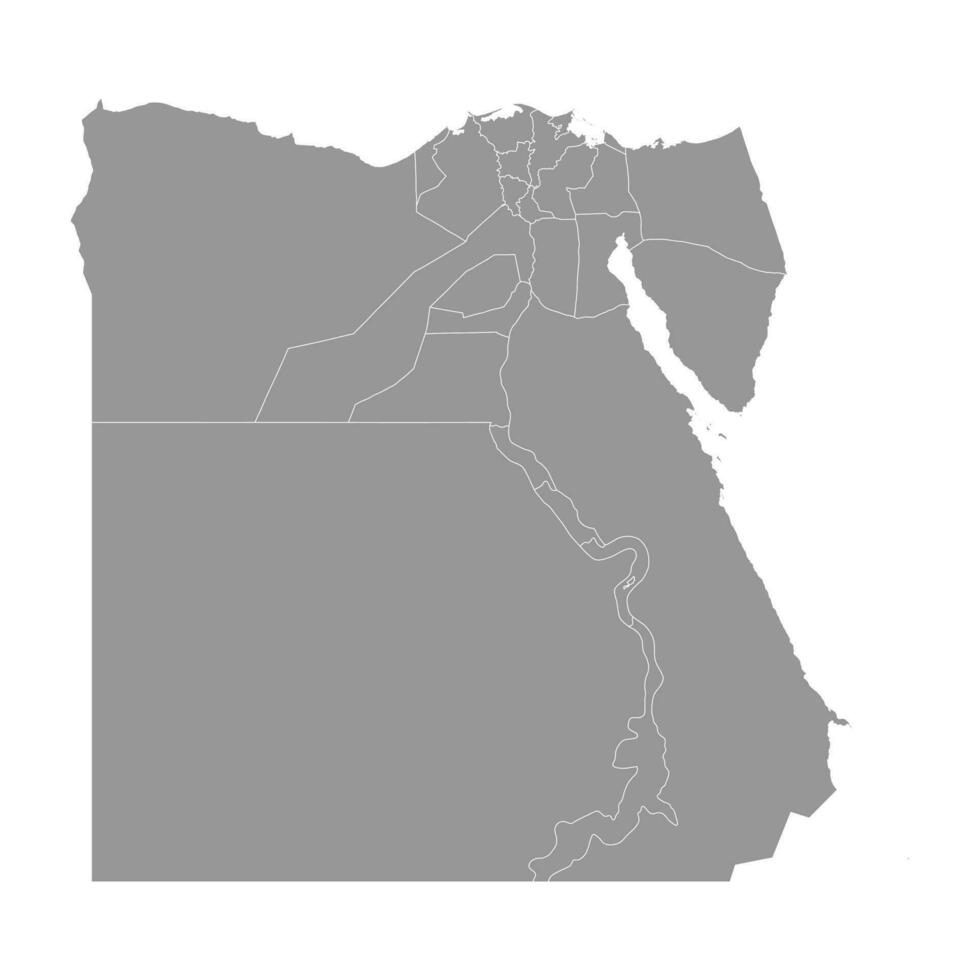 mapa de el administrativo divisiones de Egipto. vector ilustración.