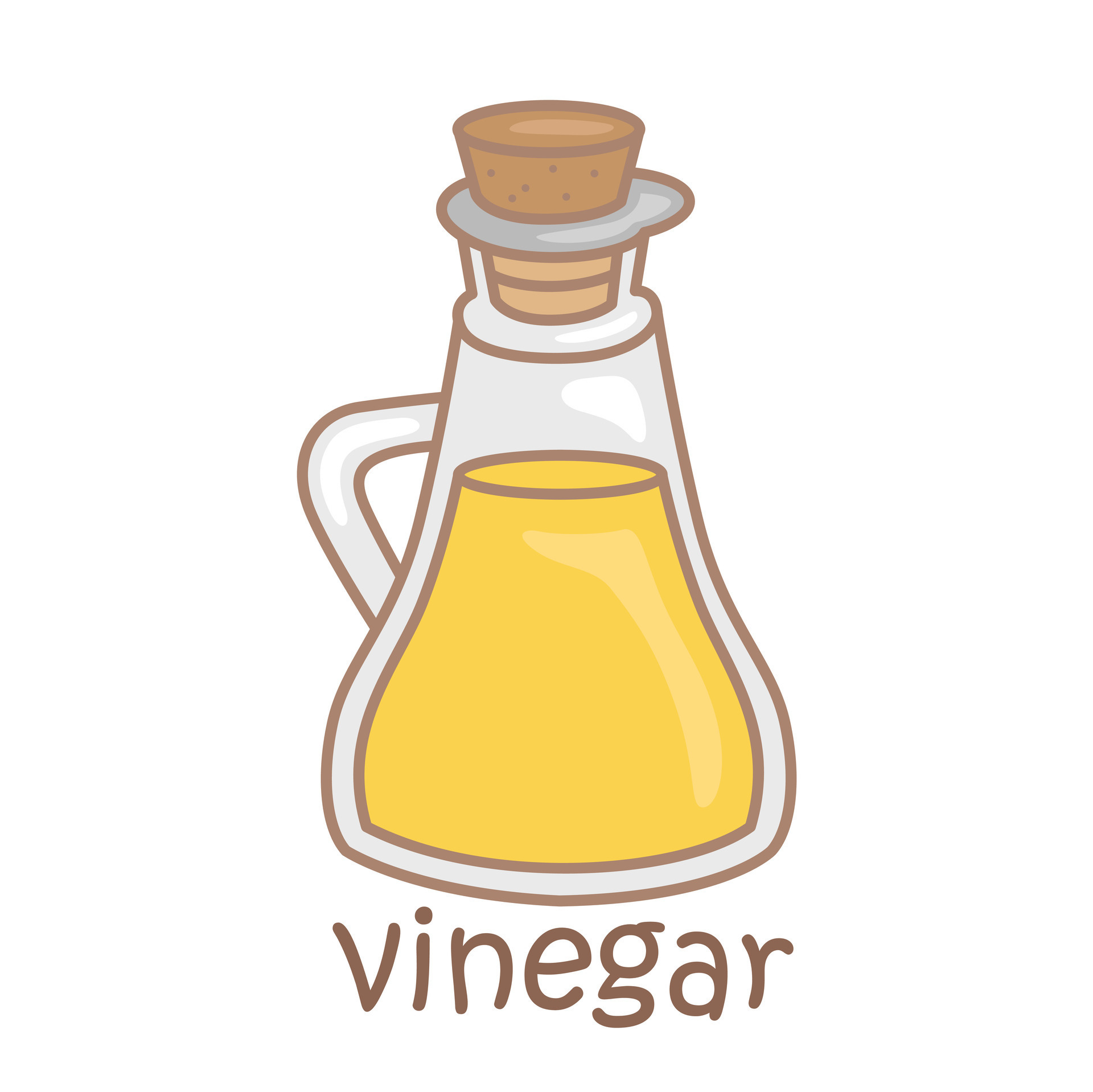 Alphabet V For Vinegar Vocabulary School Lesson Cartoon Illustration