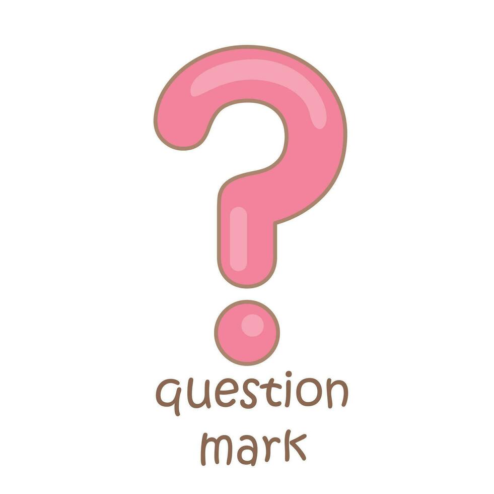 Alphabet Q For Question Mark Vocabulary School Lesson Cartoon Illustration Vector Clipart Sticker