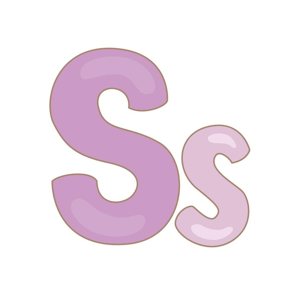 Alphabet S For Vocabulary School Lesson Cartoon Illustration Vector Clipart Sticker