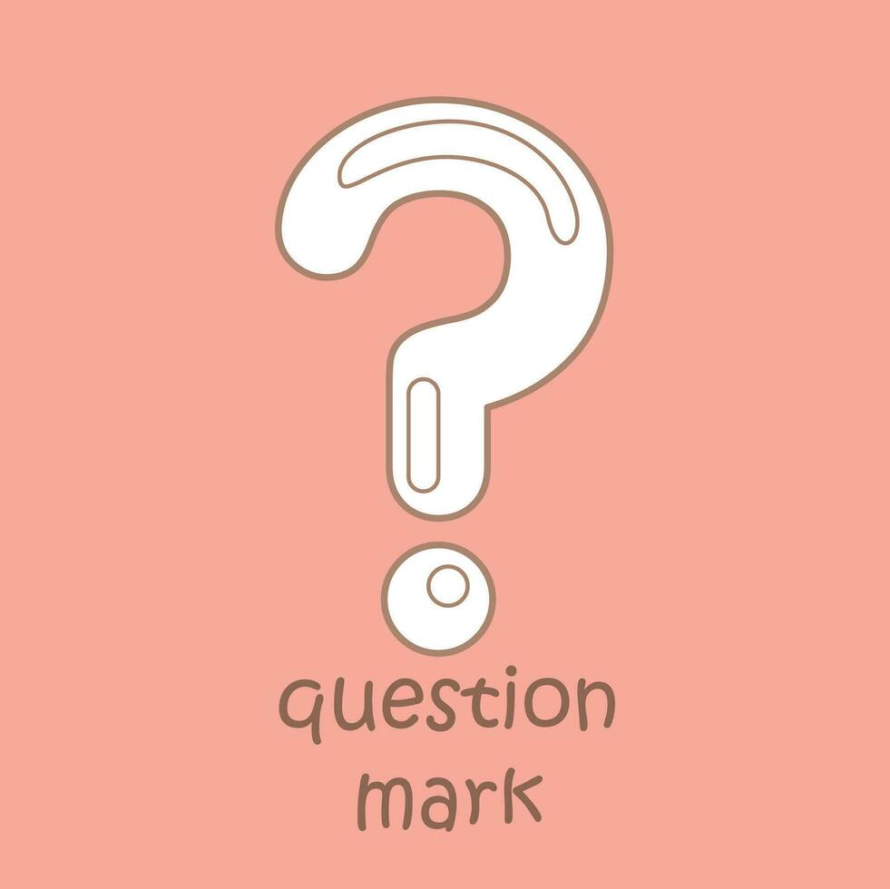 Alphabet Q For Question Mark Vocabulary School Lesson Cartoon Digital Stamp Outline vector