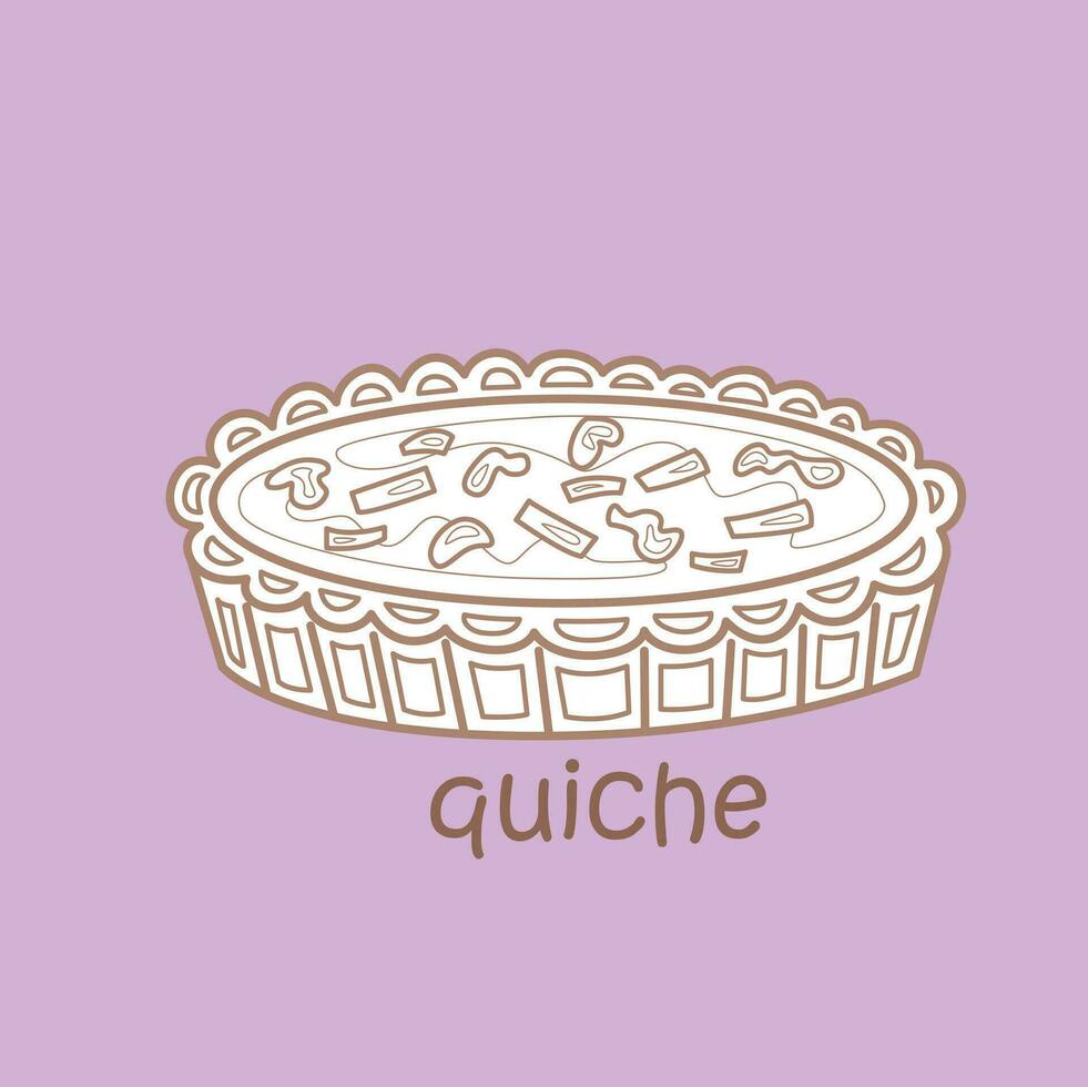 alfabeto q para Quiche vocabulario colegio lección dibujos animados digital sello contorno vector