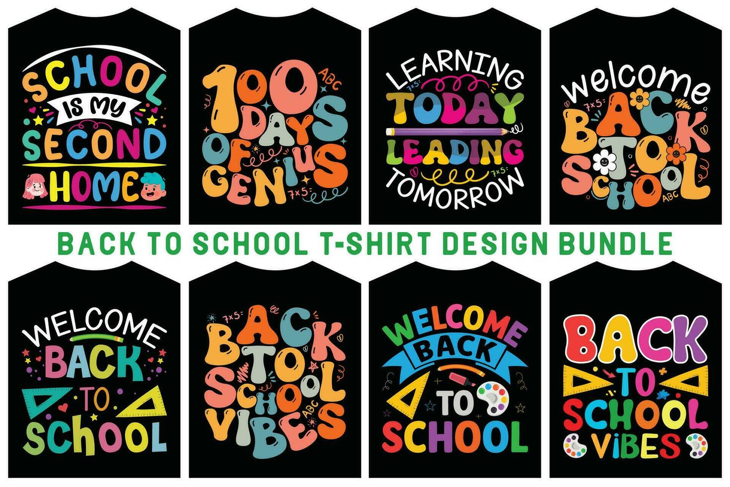 Back to school t-shirts design Typography back to school t-shirt design vector