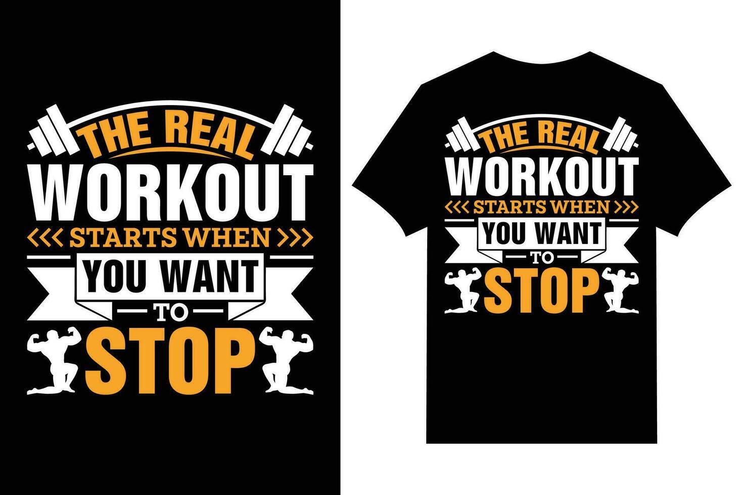 Gym Workout T-Shirt Design Premium Vector