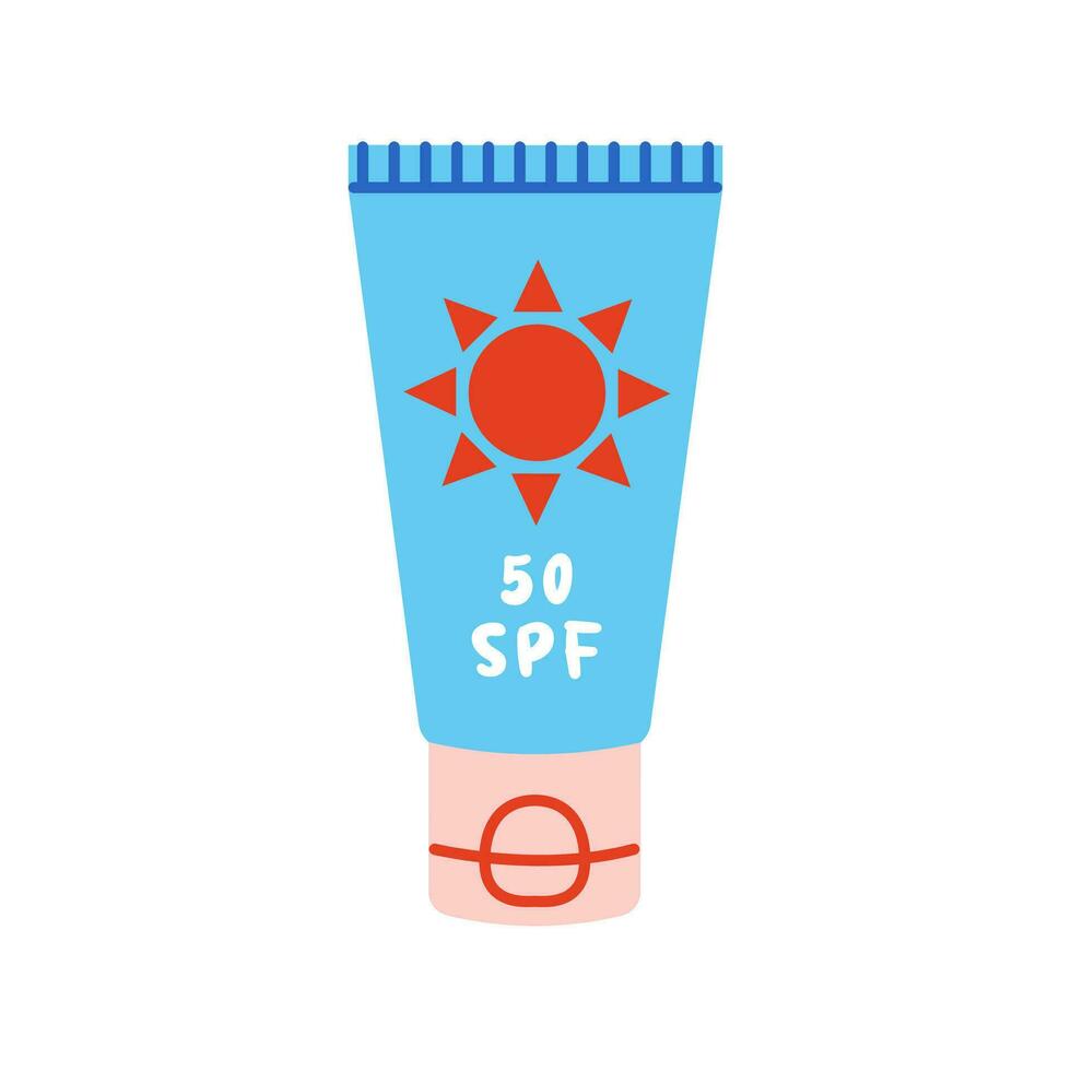 protector solar crema 50 spf. vector