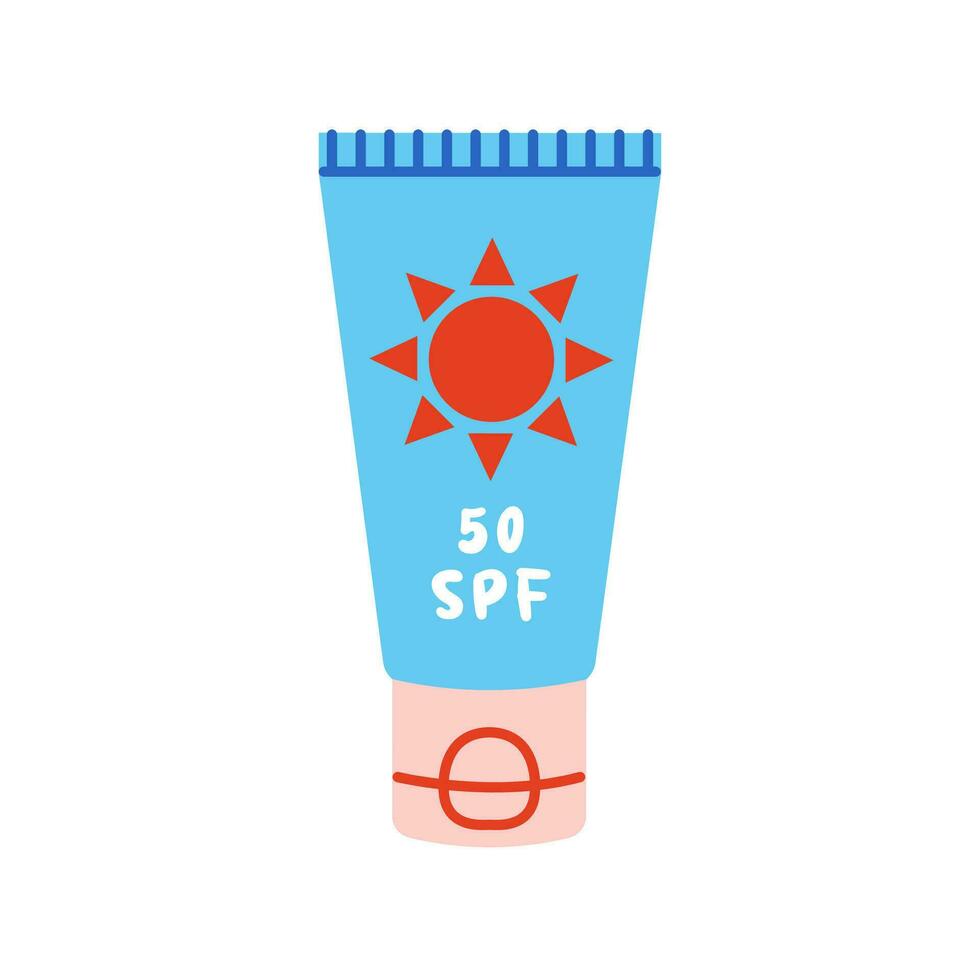 Suncreen cream 50 spf. vector