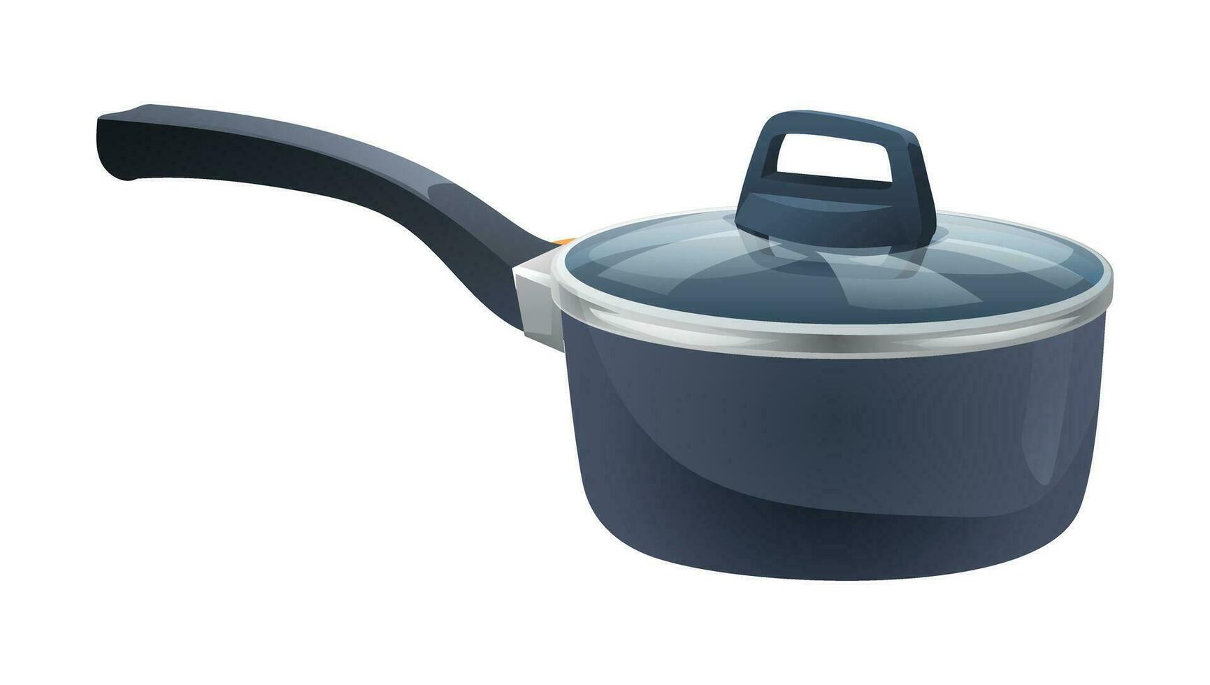 Saucepan vector isolated on white background. Pan kitchenware cartoon illustration
