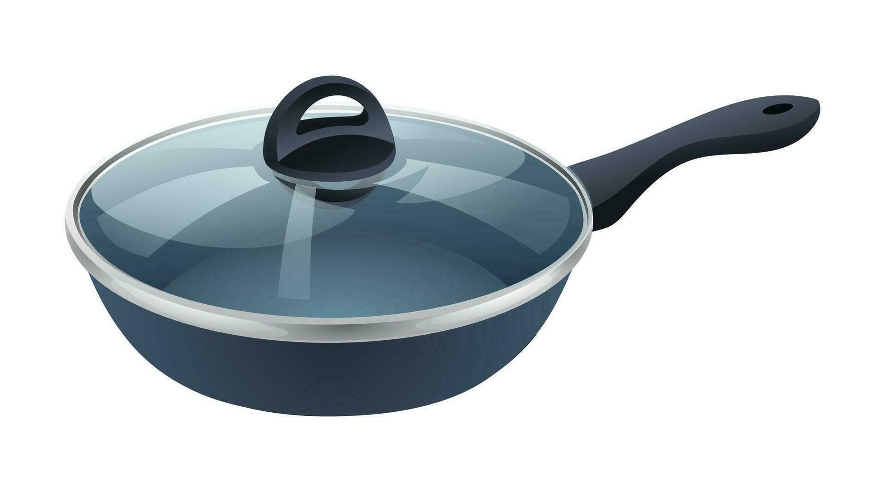 Frying pan vector isolated on white background. Kitchen utensil cartoon illustration