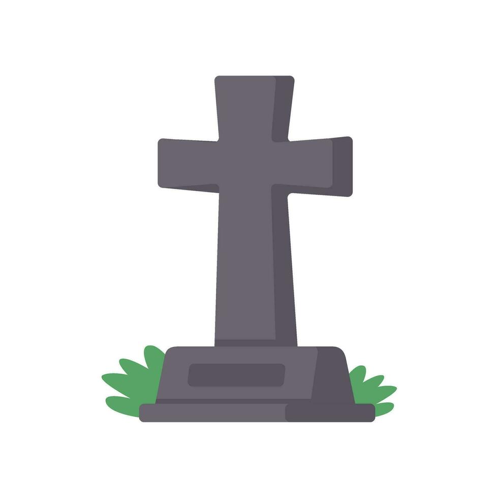 Ghost graves. Stones carved names of dead people on rocks with crosses in spooky cemetery. vector