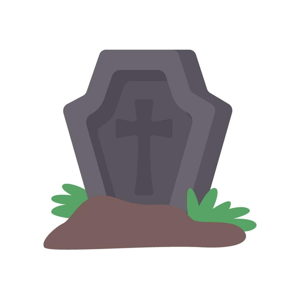 Ghost graves. Stones carved names of dead people on rocks with crosses in spooky cemetery. vector