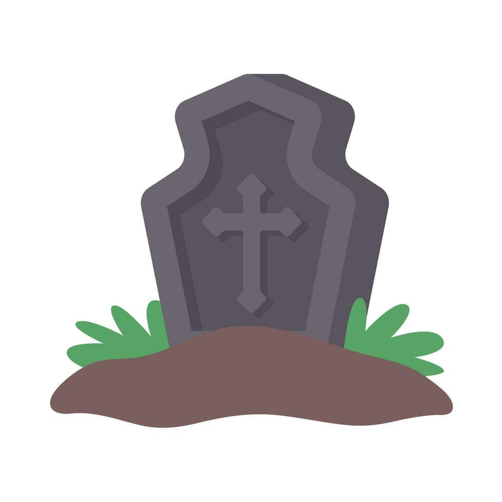 Ghost graves. Stones carved names of dead people on rocks with crosses in spooky cemetery. vector