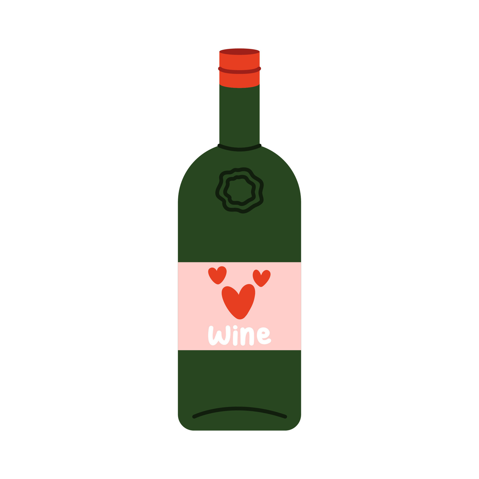 Cute wine bottle isolated on white background 27390057 vector art at
