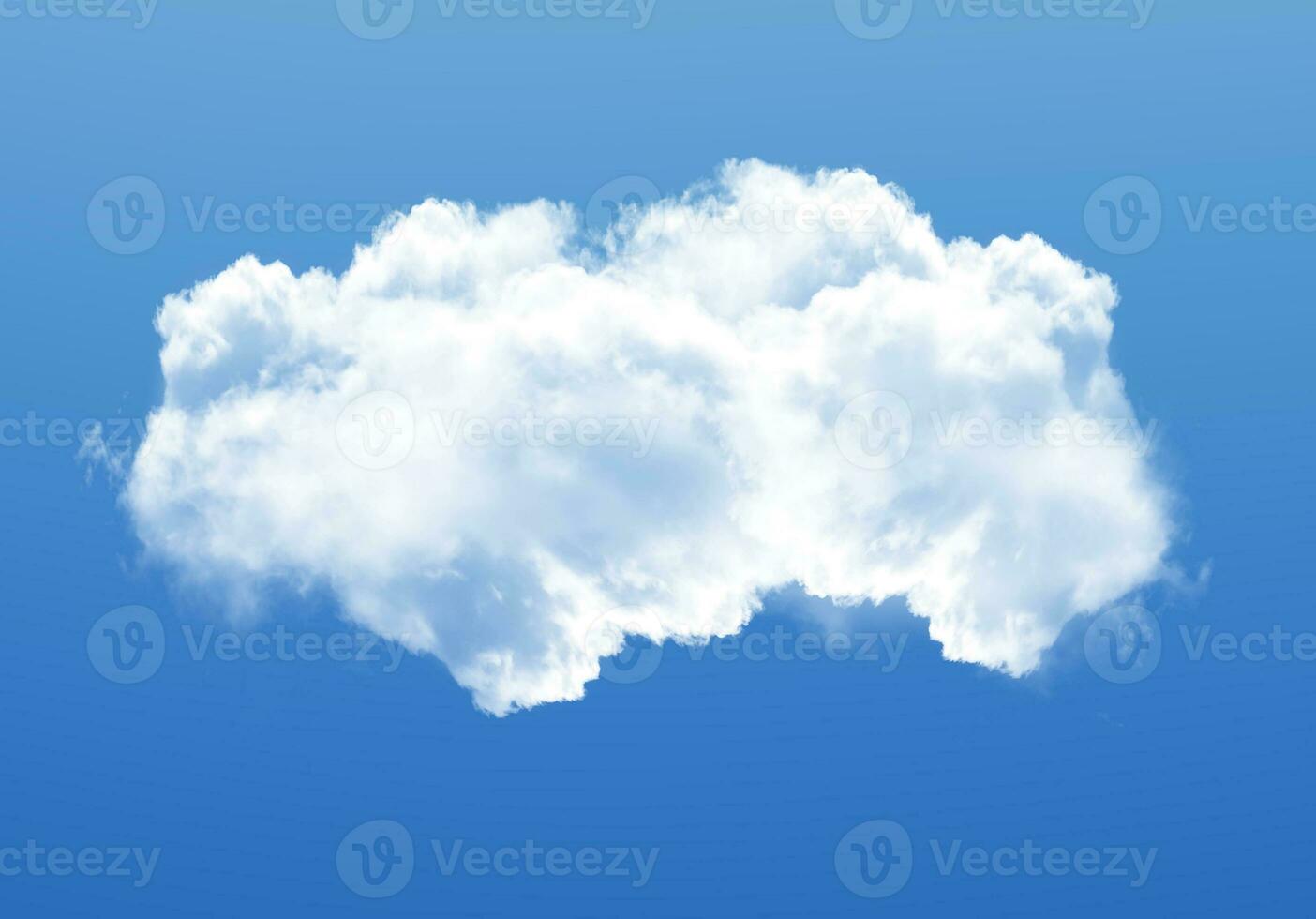 Single cloud isolated over blue sky background. White fluffy cloud photo, beautiful cloud shape. Climate concept photo