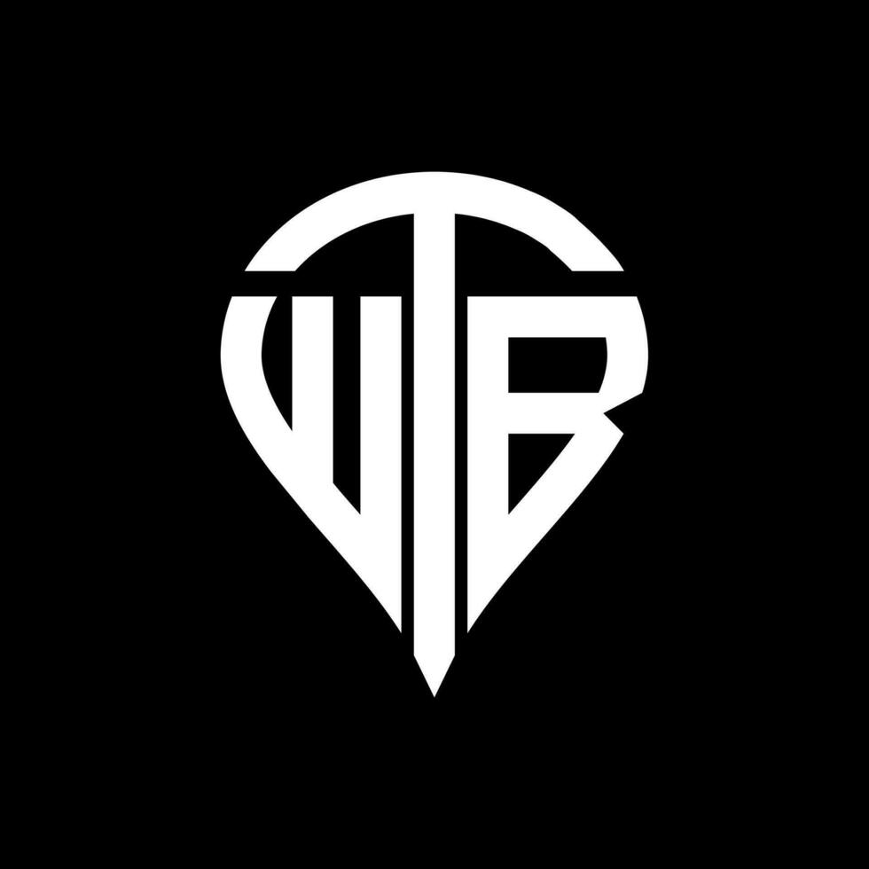 WTB letter logo design. WTB creative monogram initials letter logo concept. WTB Unique modern flat abstract vector letter logo design.
