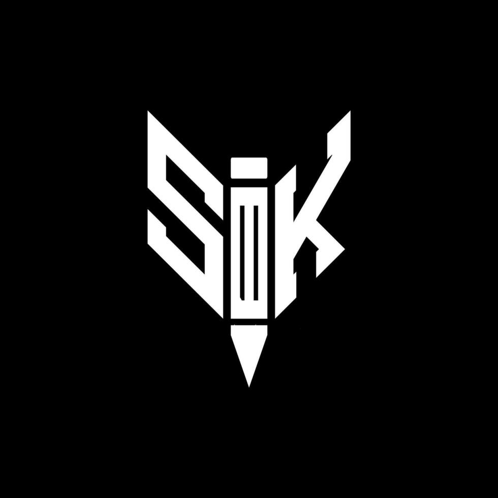 SK letter logo design. SK creative monogram initials letter logo concept. SK Unique modern flat abstract vector letter logo design.