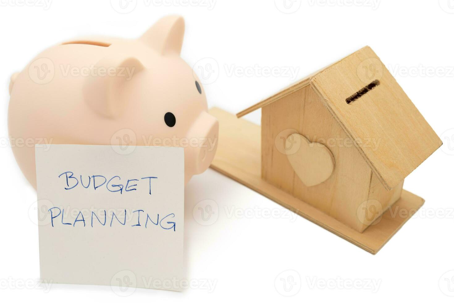 Budget planning for buying a Home. concept of saving money to buy an apartment, house or other residential property. real estate concept. isolated background. photo