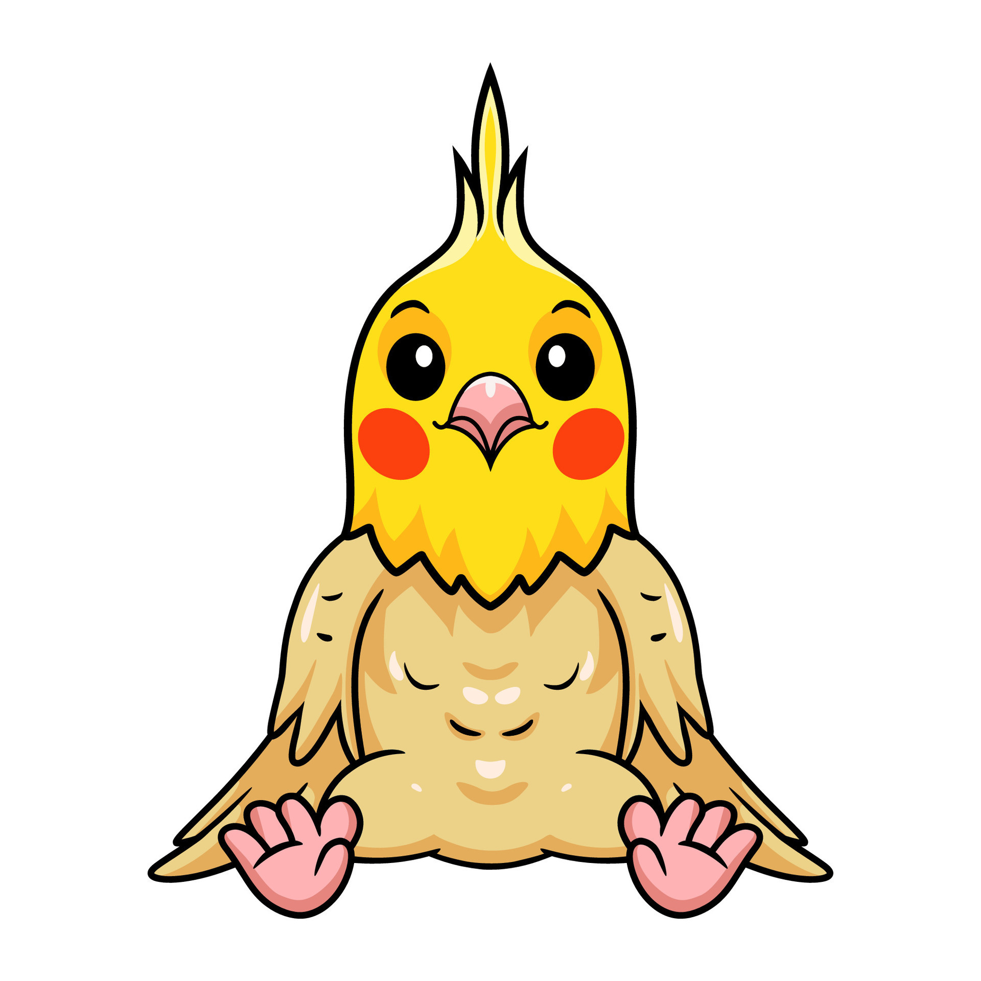 Cute lutino cockatiel bird cartoon 27390745 Vector Art at Vecteezy