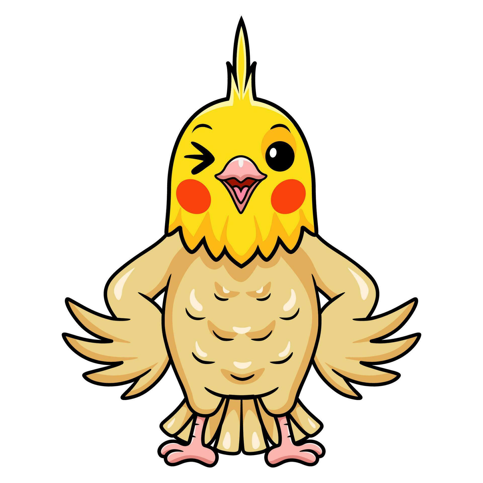 Cute lutino cockatiel bird cartoon 27390752 Vector Art at Vecteezy