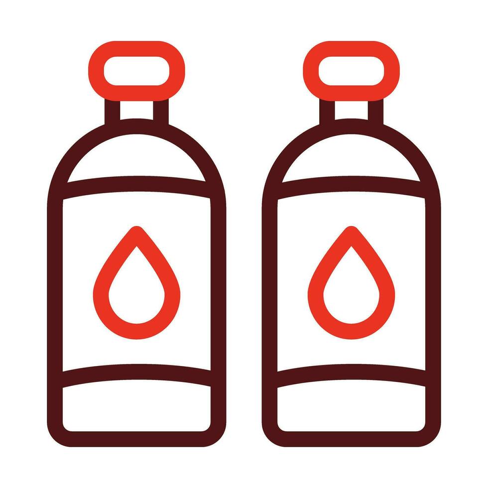 Water Bottles Thick Line Two Color Icons For Personal And Commercial Use. vector