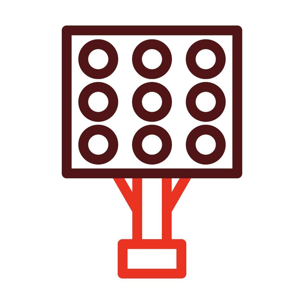 Stadium Lights Thick Line Two Color Icons For Personal And Commercial Use. vector