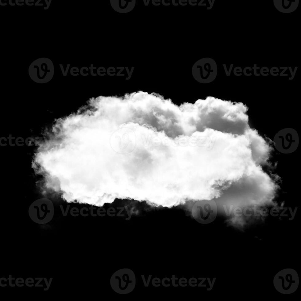Cloud shape isolated over black background photo