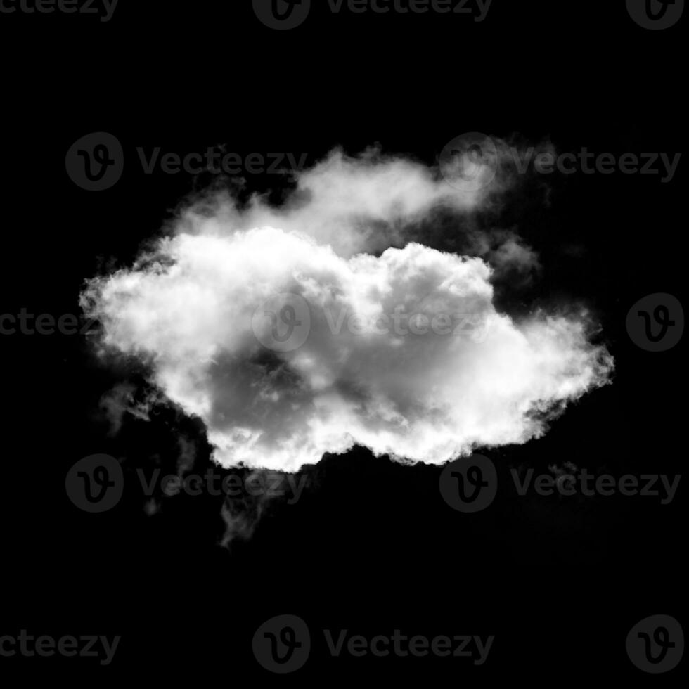 Cloud shape isolated over black background photo