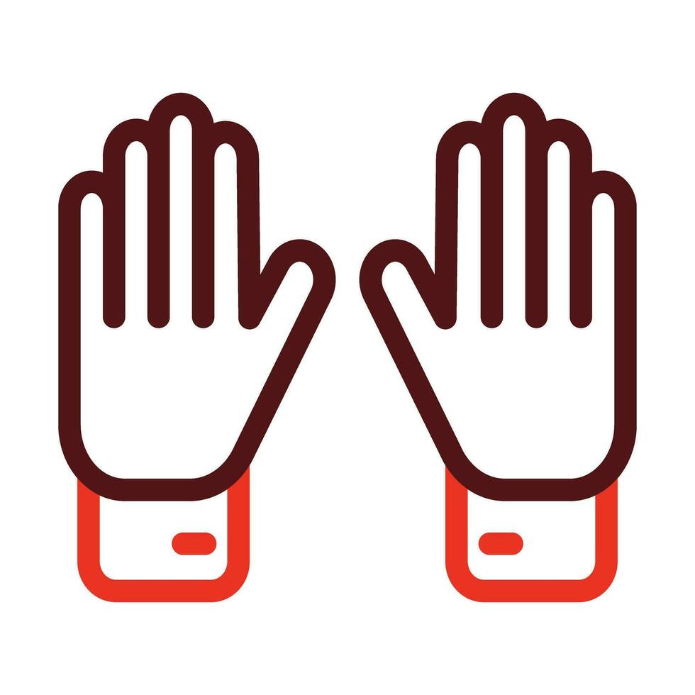 Goalie Gloves Thick Line Two Color Icons For Personal And Commercial Use. vector