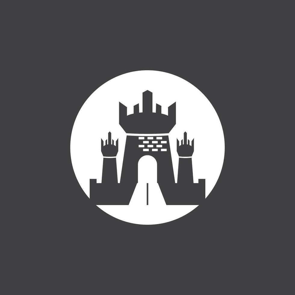 castillo logo vector ilustración modelo
