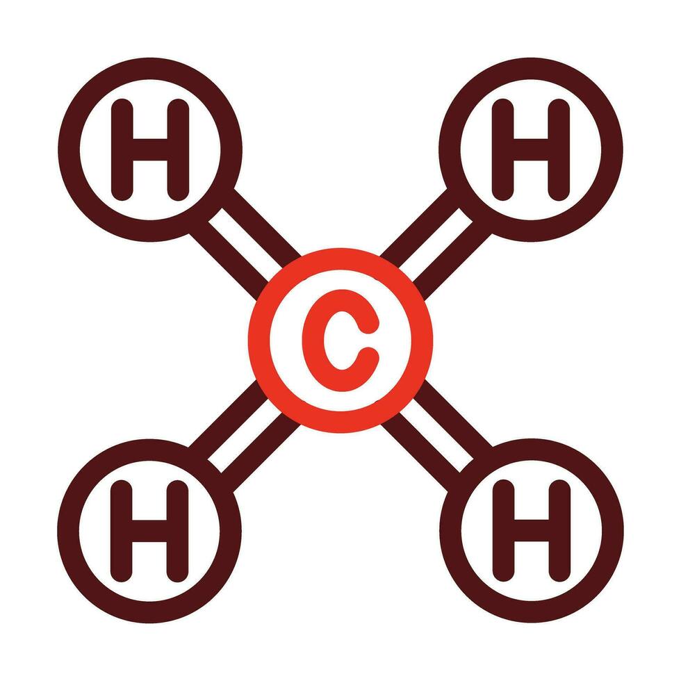 Methane Thick Line Two Color Icons For Personal And Commercial Use. vector