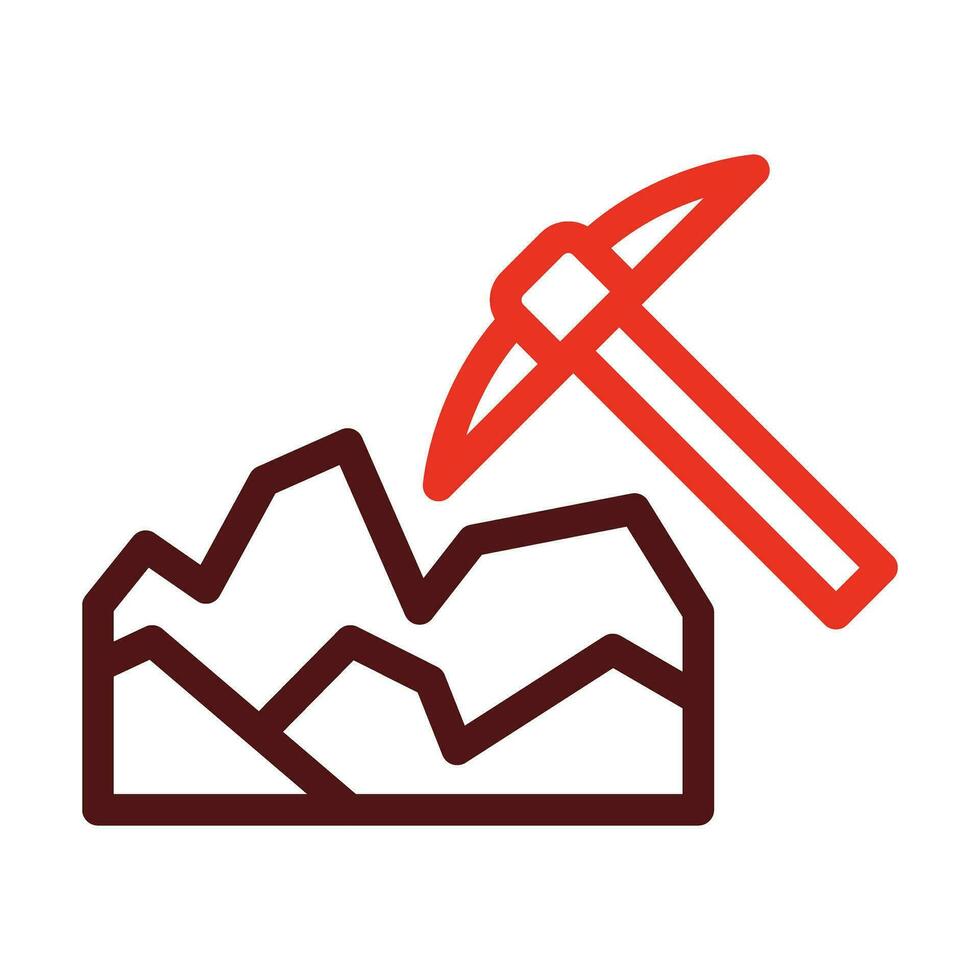 Mining Thick Line Two Color Icons For Personal And Commercial Use. vector