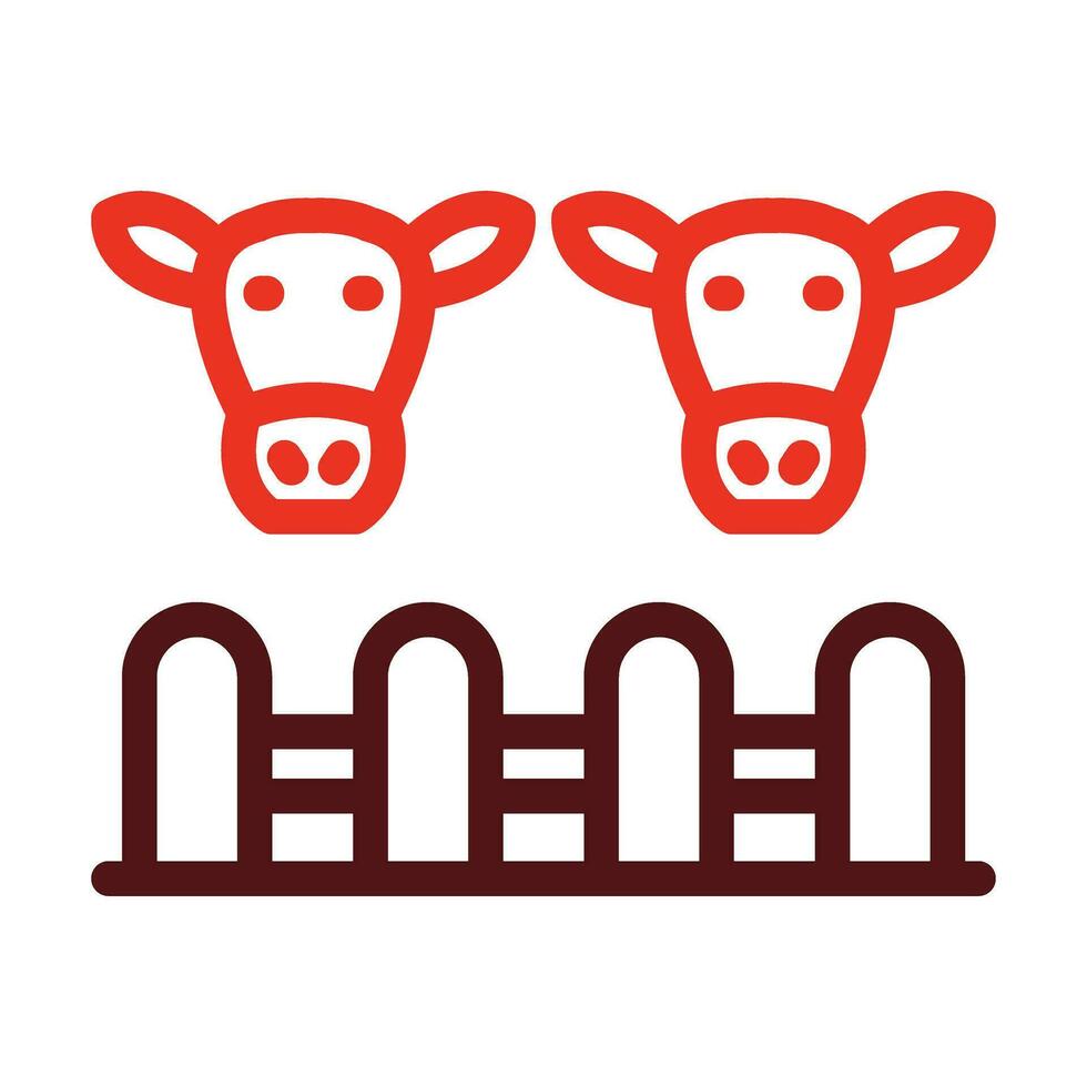 Livestock Farming Thick Line Two Color Icons For Personal And Commercial Use. vector