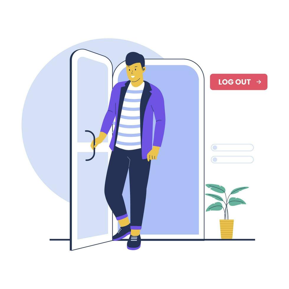 logout concept illustration vector