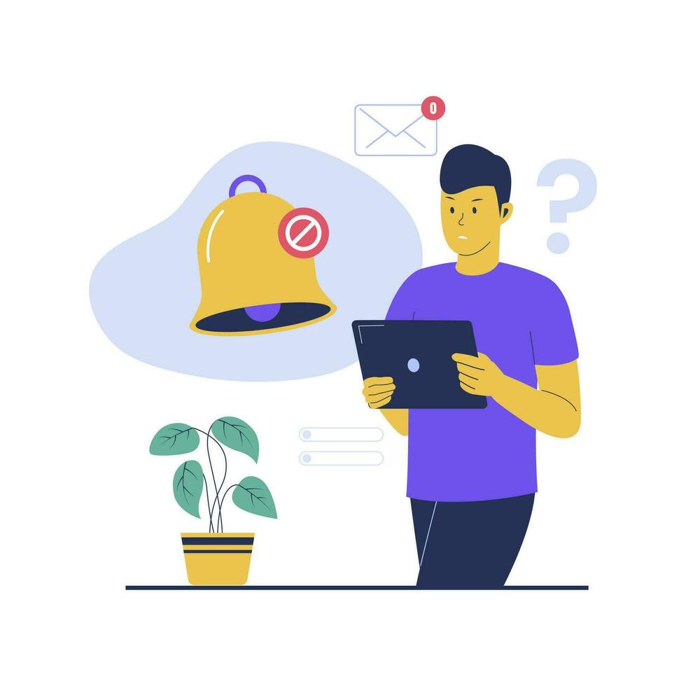 Flat design of no notifications vector