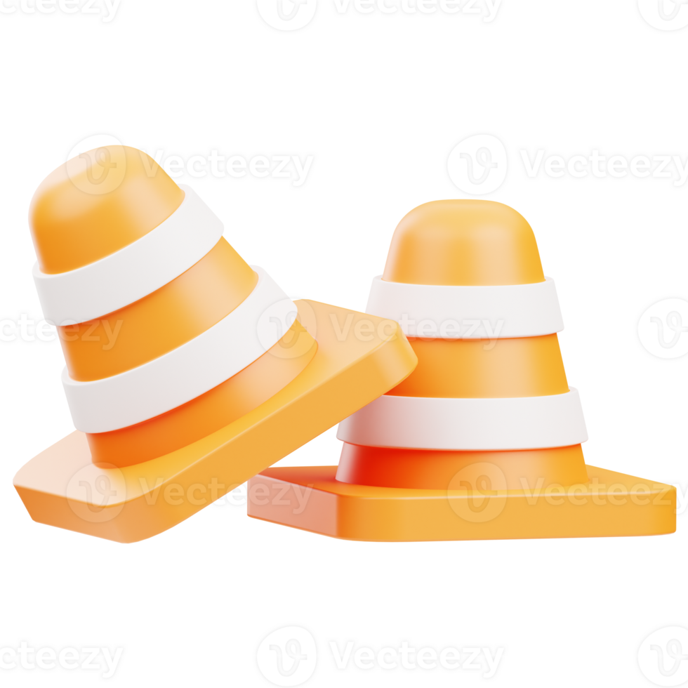 Traffic Cone 3D Illustration png