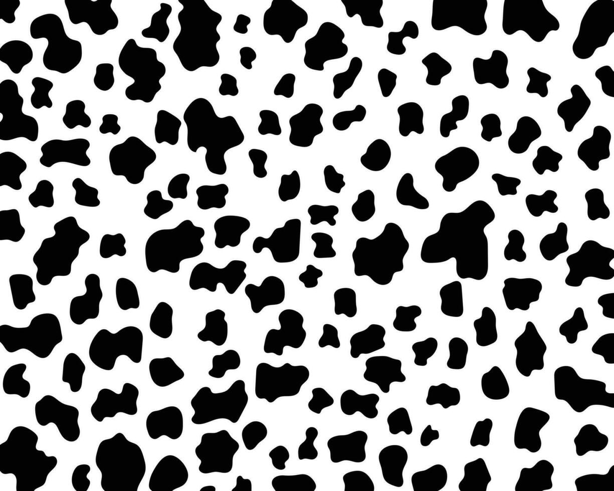 Abstract animal skin cow seamless pattern design. Black and white seamless camouflage background. vector