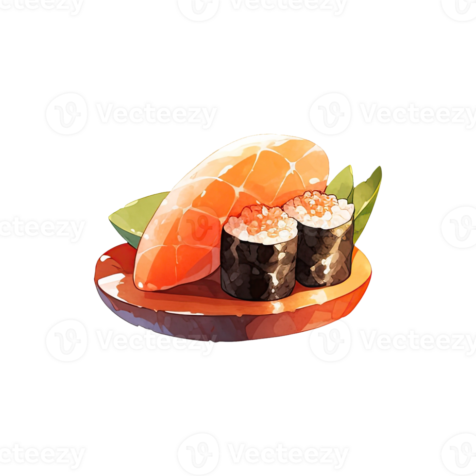 Karikatur Sushi Lebensmittel. Sushi Essen Illustration. png