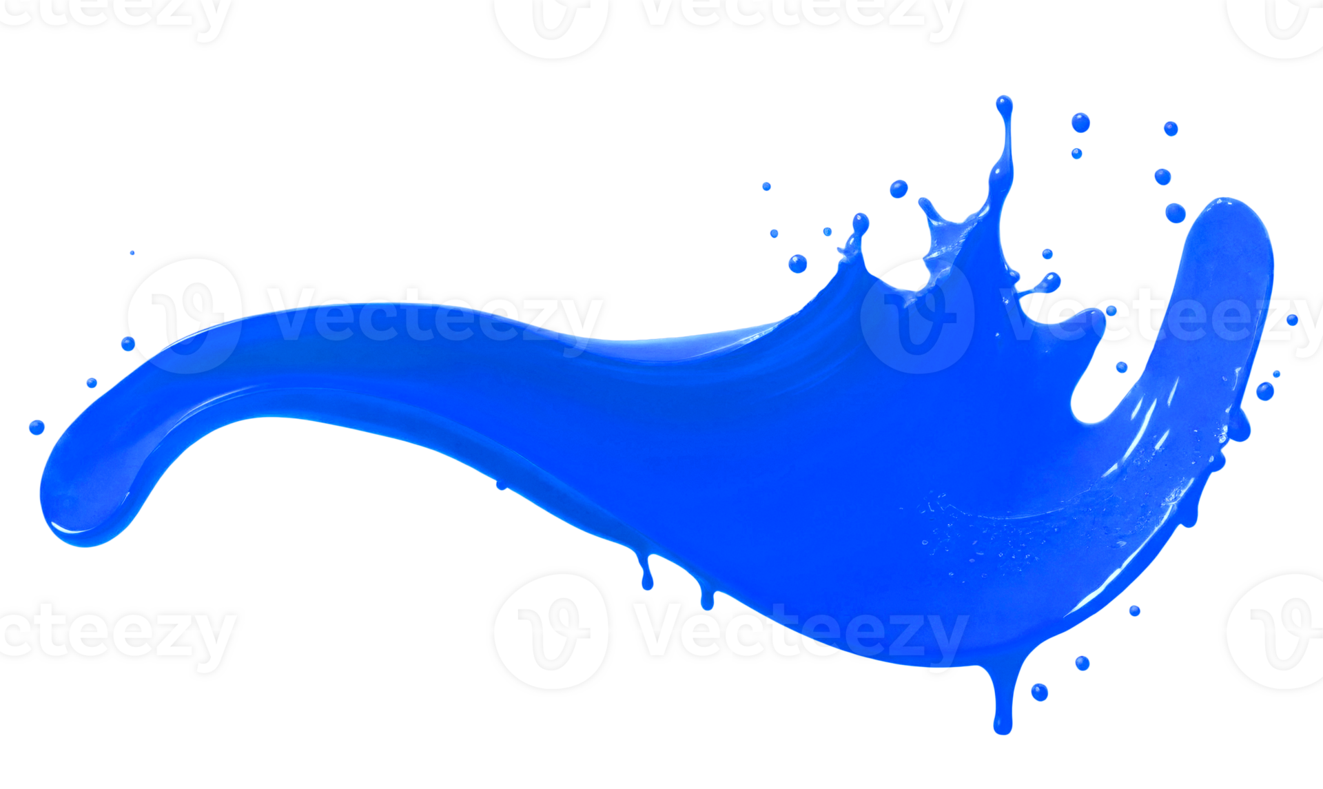 Blue paint splash isolated on transparent background. AI Generative