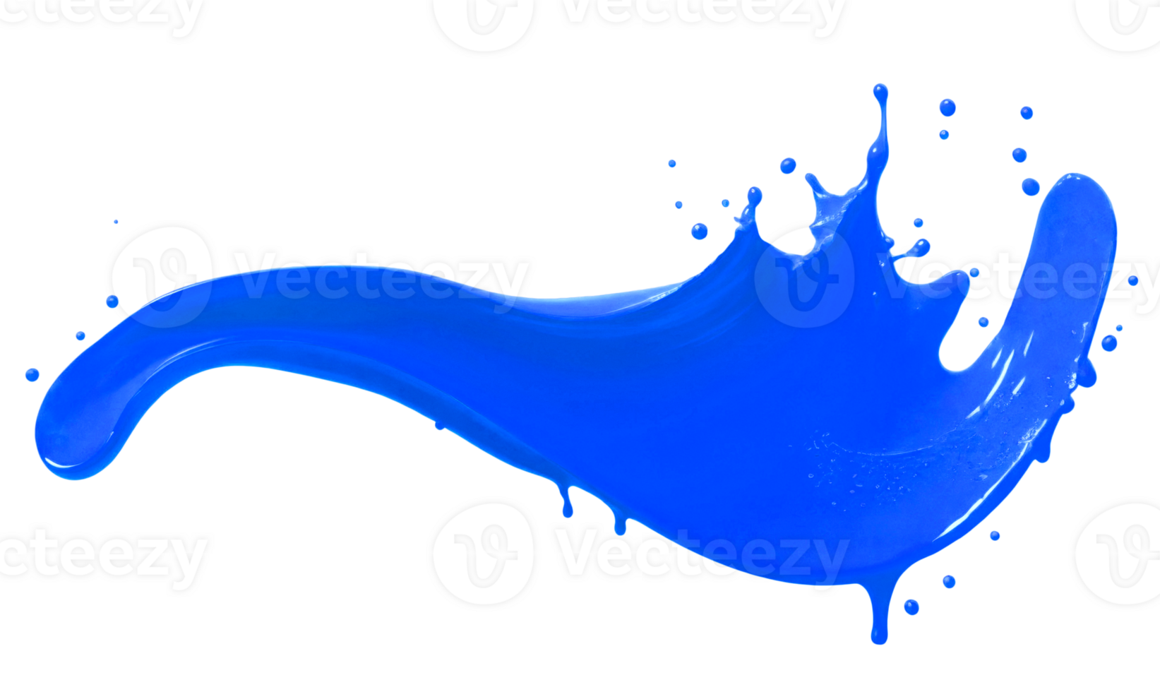 Blue paint splash isolated on transparent background. AI Generative png