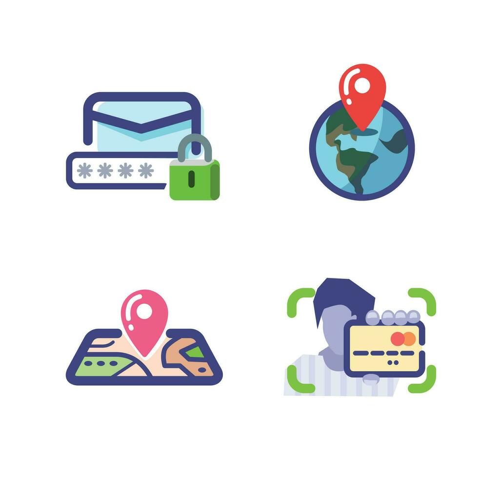 Four bright icons for your application vector