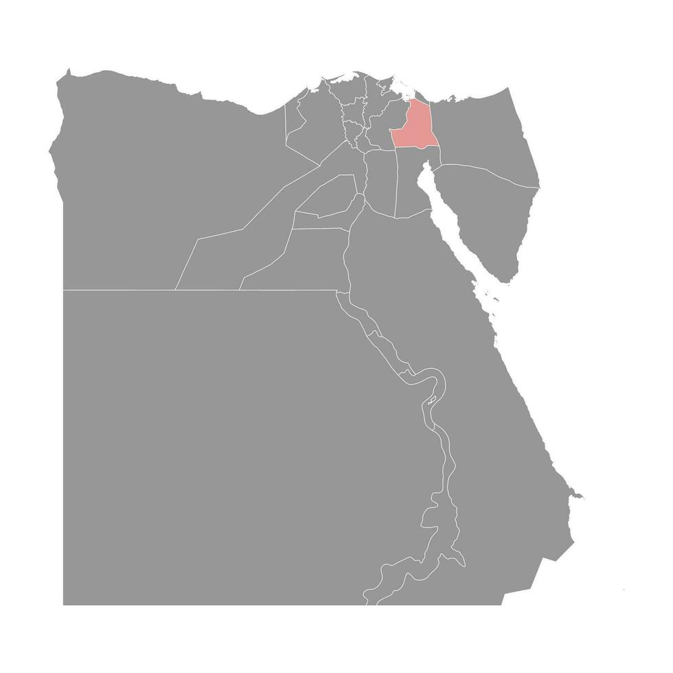 ismailia gobernación mapa, administrativo división de Egipto. vector ilustración.