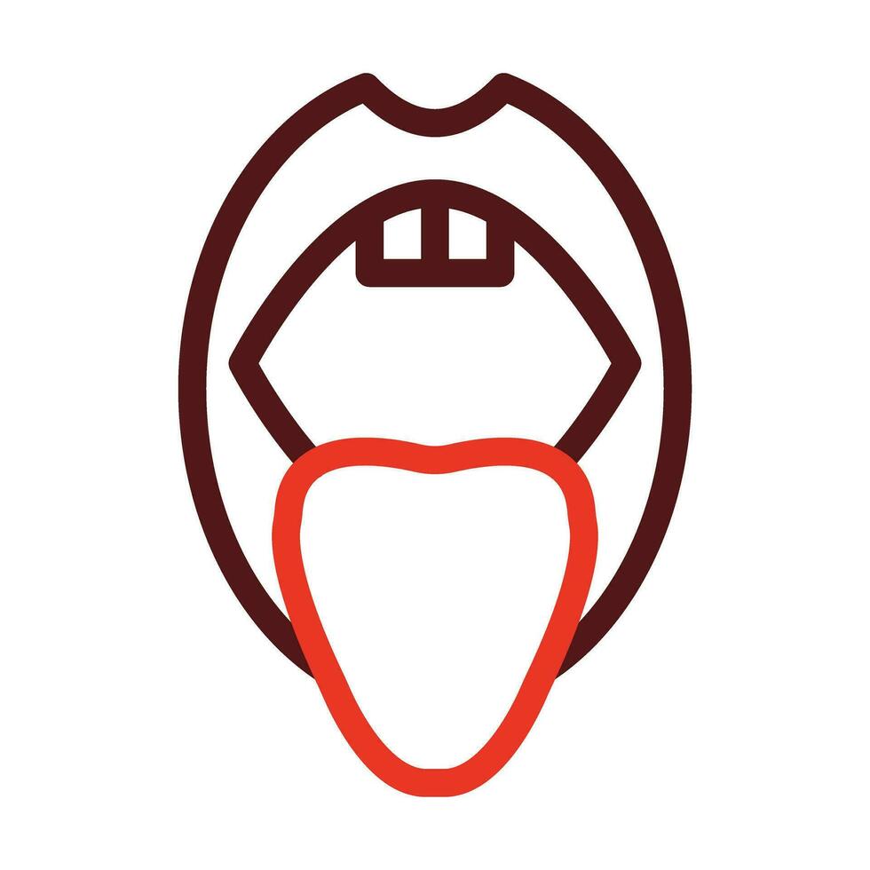 Oral Thick Line Two Color Icons For Personal And Commercial Use. vector