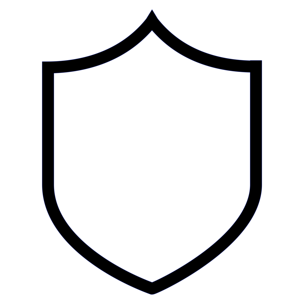 Shield Shape outline on a Transparent Background png