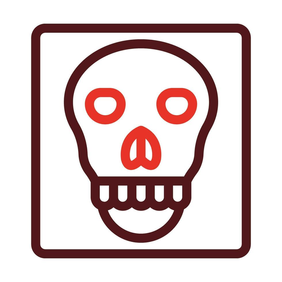 Skull X-ray Thick Line Two Color Icons For Personal And Commercial Use. vector