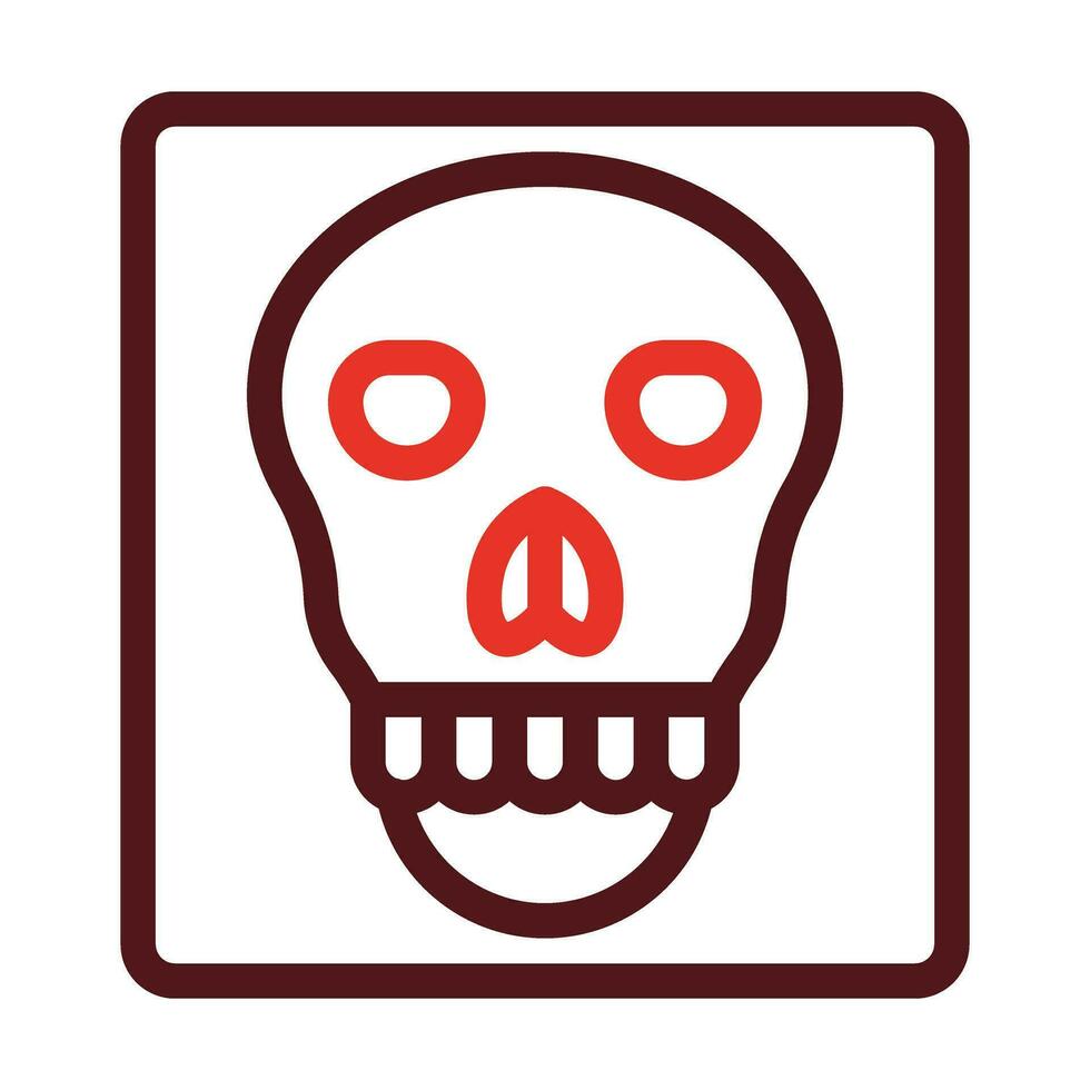 Skull X-ray Thick Line Two Color Icons For Personal And Commercial Use. vector