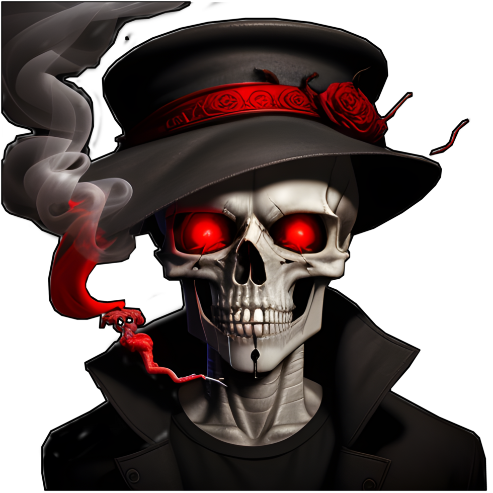 Cool skull on a transparent background By Ai Generator png